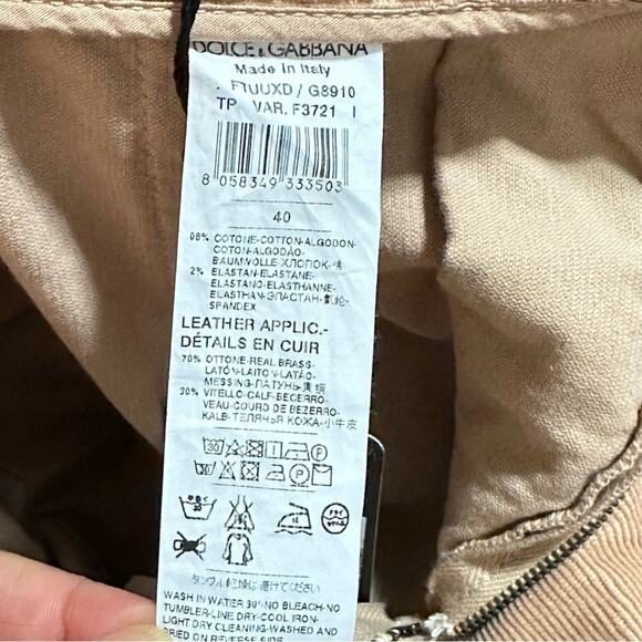 Dolce & Gabbana Corduroy Pants Culotte Trouser Wide Leg Tan Brown Women’s Size 4 - Picture 6 of 13